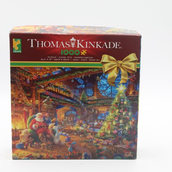 Thomas Kinkade Ceaco 1000 Piece Jigsaw Puzzle  Santa's Workshop 26.9 x 19" 41044 - Picture 1 of 5
